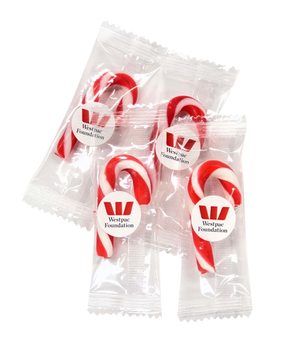 Picture of Mini Red & White  Candy Canes - branded