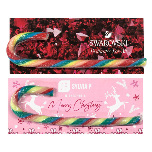 Picture of Christmas Candy Cane Card, assorted coloured canes